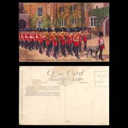 GB - The Irish Guards with their regimental pet (Irish Wolfhound) leaving St James' Palace afte