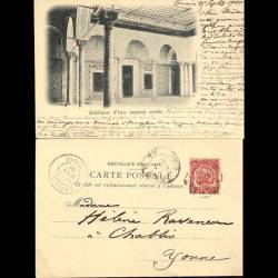 Tunisie - Tunis - Intérieur d'une maison arabe - 1901