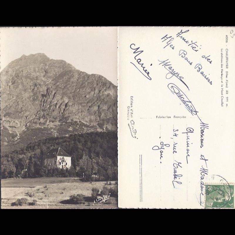 05 - Chauffayer - Le chateau des Herbeys et le mont Chaillol - CPSM