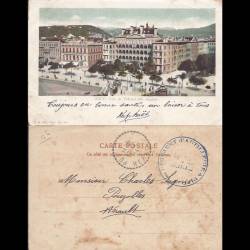 06 - Nice - Vue de l'hotel des Anglais - Cachet du 7eme regiment d'infanterie à 