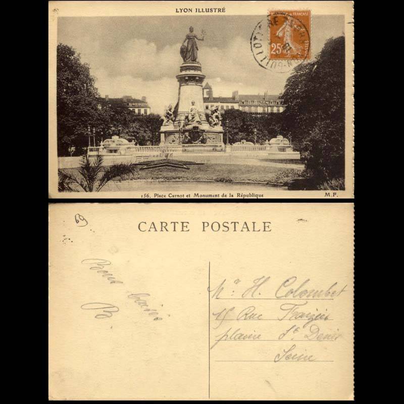 69 - Lyon - Place Carnot et monument de la république