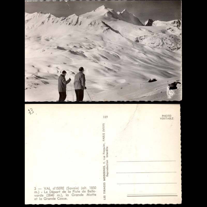 73 - Val d'Isere - Skieurs au départ de la piste Bellevarde - CPSM