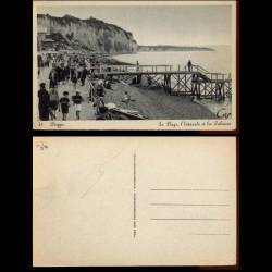 76 - Dieppe - La plage L'Estacade et les falaises