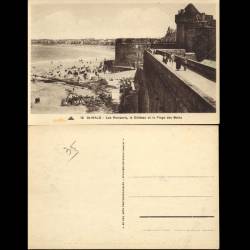 35 - Saint Malo - Les remparts - le chateau et la plage des Bains