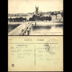 49 - Angers - Vue du pont de verdun du quai de Ligny et de la cathédrale
