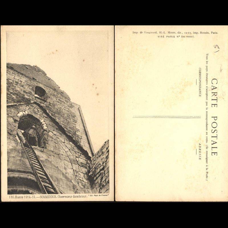 51 - Sommesous - Observateur dans la tour - 1914-1915