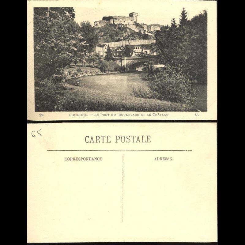 65 - Lourdes - Le pont du boulevard et le chateau