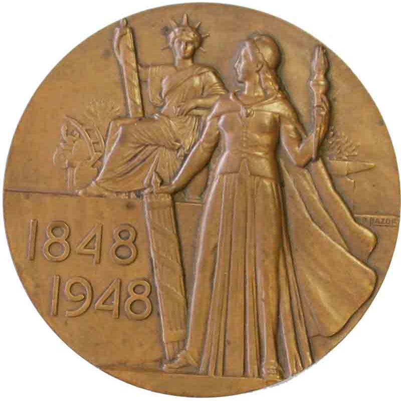 Médaille en bronze par Bazor 1948