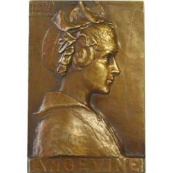 Plaquette en bronze pour l'Anjou par Ernesta Robert-Mérignac
