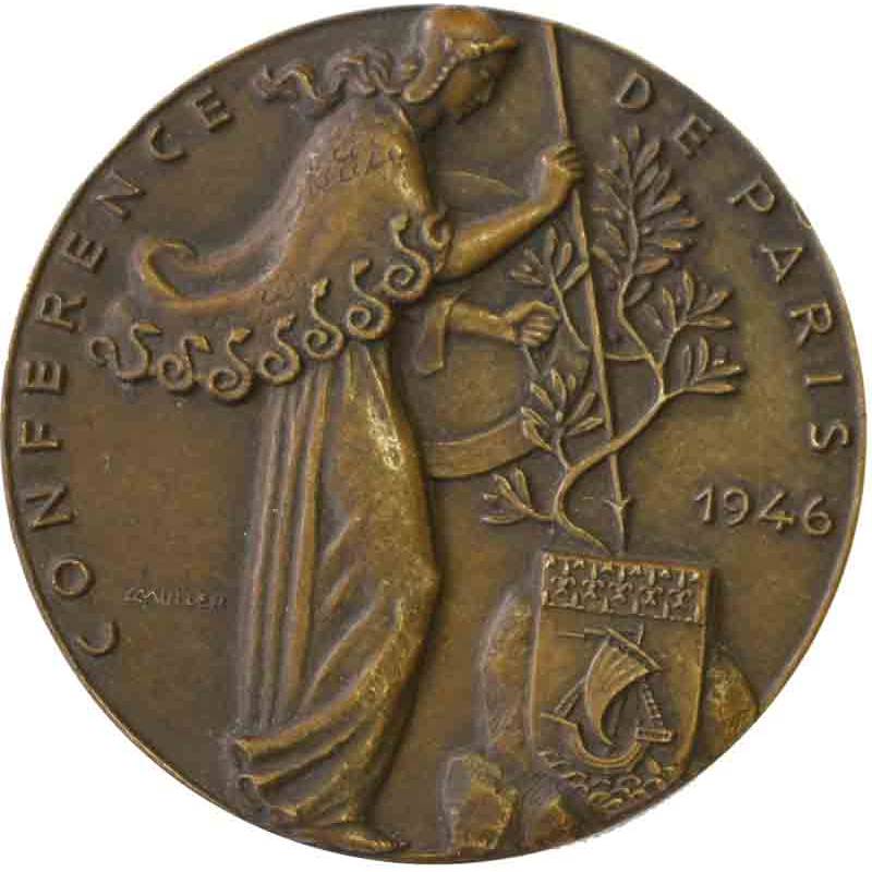 Médaille en bronze Conférence de Paris en 1946 par Muller