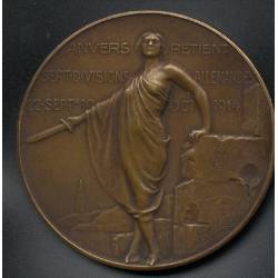 Médaille bronze : Armée - La Begique, Anvers - 1914