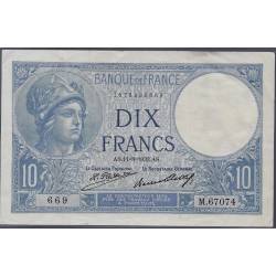 Billet de 10 Francs - Billet de collection de type Minerve 32- TTB/SUP