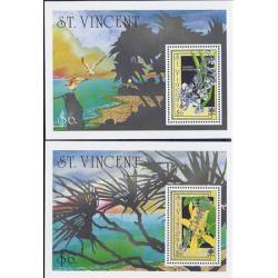 Timbres orchidees St Vincent bloc N° 71A/B neufs
