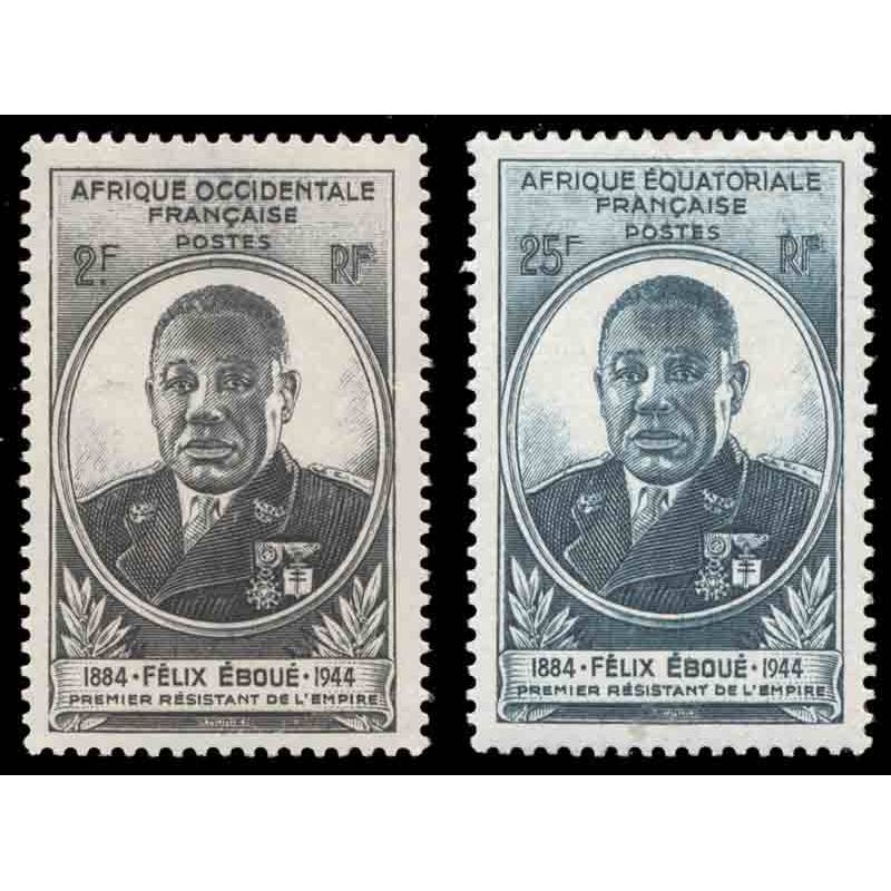 Timbre collection AEF N° Yvert et Tellier 206/207 Neuf sans charnière