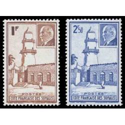 Timbre collection Cote des Somalis N° Yvert et Tellier 191/192 Neuf sans charnière