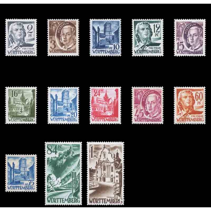 Timbre collection Wurtemberg N° Yvert et Tellier 1/13 Neuf sans charnière