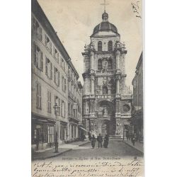 01 - Bourg - Eglise et rue Notre-Dame - Voyagé - Dos non divisé...