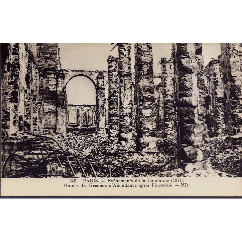75 - Paris - Ruines des greniers d'Abondance pendant la Commune