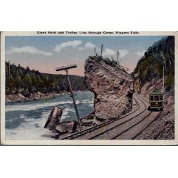 USA - Giant rock & Trolley line through Gorge 