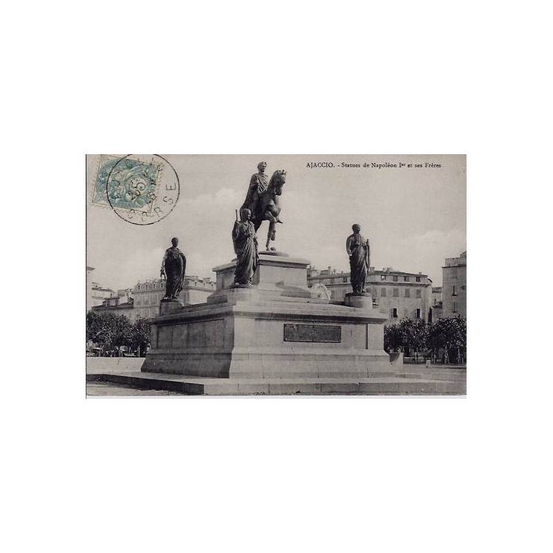 20 - Ajaccio - Statues de Napoléon Ier et ses frères - Voyagé - Dos non divisé