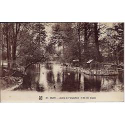 21 - Dijon - Jardin de l'Arquebuse - l'Ile des cygnes - Non voyagé - Dos divis
