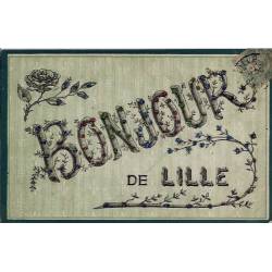 59- Lille - carte de Lille " Bonjour de Lille " - Voyagé - Dos divisé