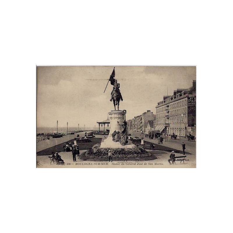 62 - Boulogne-sur-Mer - Statue du Général José de san Martin - Voyagé - Dos di