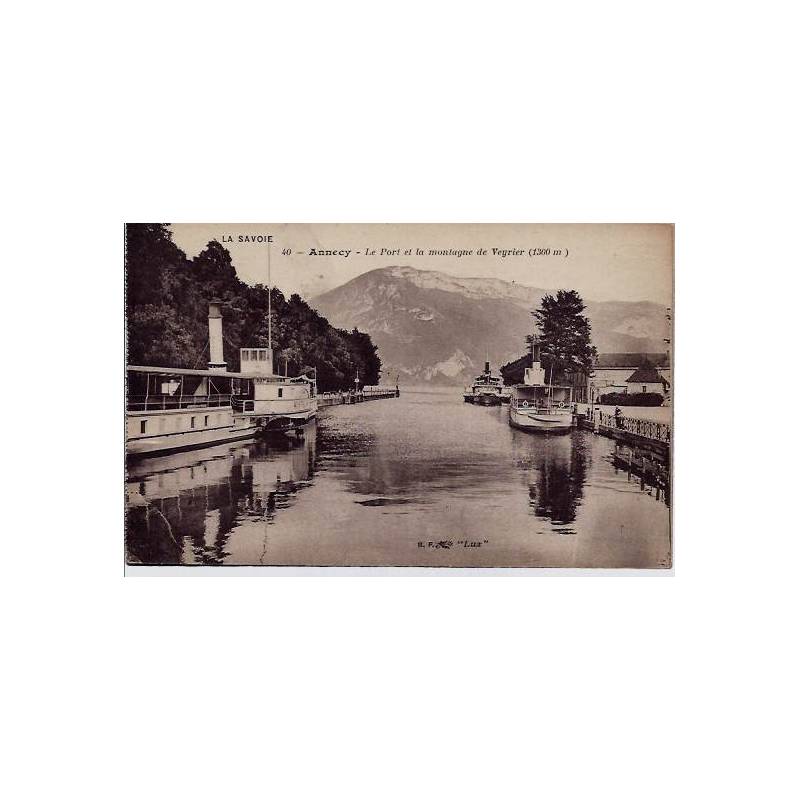 74 - Annecy - Le port et la montagne de Veyrier - Non voyagé - Dos divisé