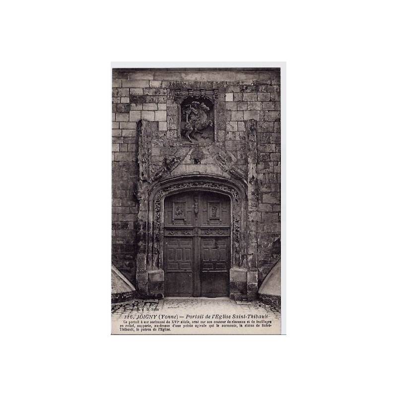 89 - Joigny - Portail de l'église Saint-Thibault - Voyagé - Dos divisé