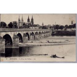 03 - Moulins - Le pont de l'Allier - Voyagé - Dos divisé...