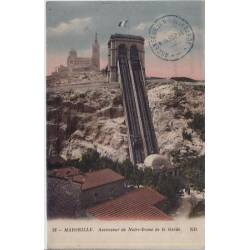 13 - Marseille - Ascenseur de Notre-Dame de la Garde - Non voyagé - Dos divi...