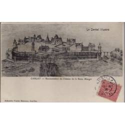 15 - Carlat - Reconstitution du château de la Reine Margot - Voyagé - Dos di...