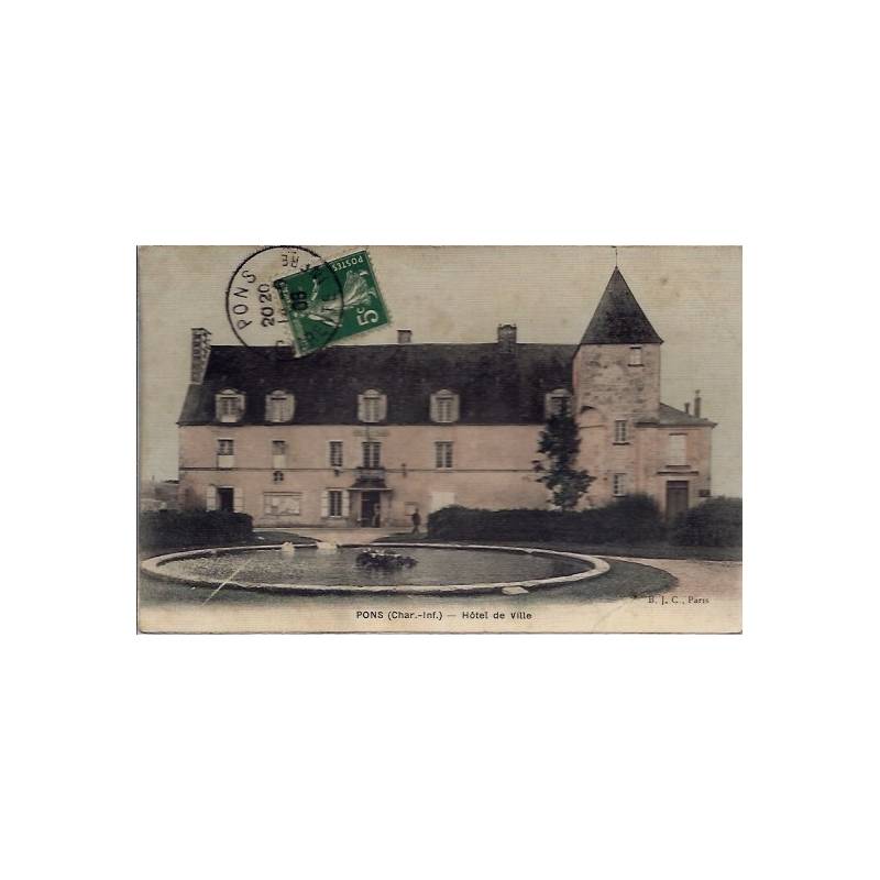 17 - Pons - Hôtel de ville - Voyagé - Dos divisé...