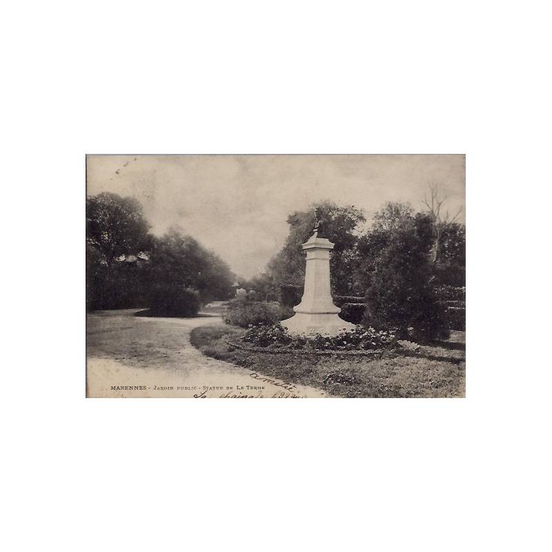 17 - Marennes - jardins public - statue de le Terme - Voyagé - Dosnon divisé...