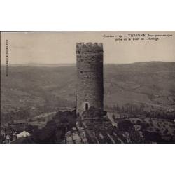 19 - Turenne - Vue panoramique prise de la Tour de l' Horloge - Voyagé - Dos...