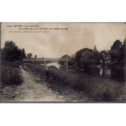 33 - Guitres, près Libourne - Les bords de l'Isle au pont du chemin de Fer ...