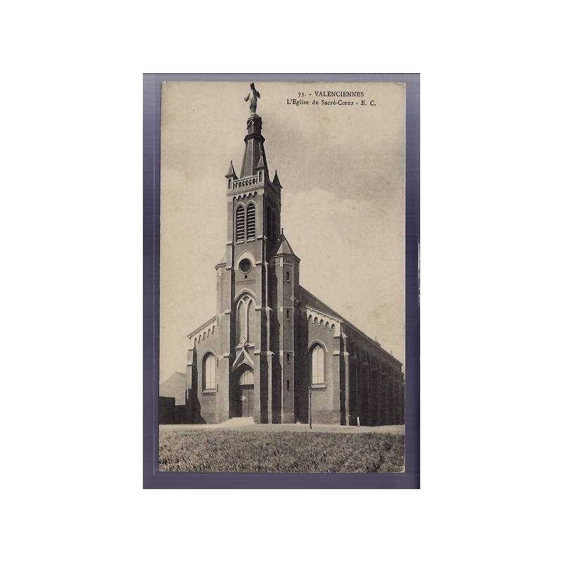 59 - Valenciennes - L' église du Sacré-Coeur - Voyagé - Dos divisé