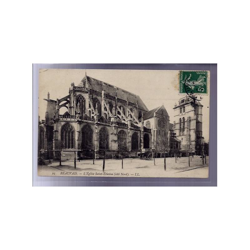 60 - Beauvais - L' église Saint-Etienne - côté Nord - Voyagé - Dos divisé
