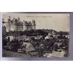 60 - Pierrefonds - Panorama - le château et l' église - Voyagé - Dos divisé