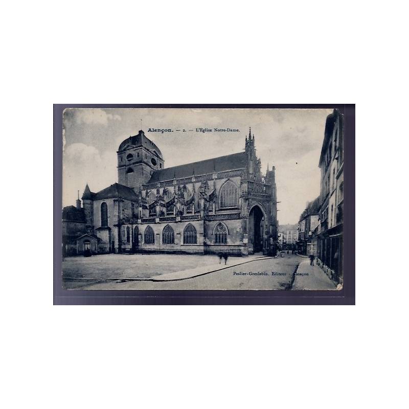 61 - Alençon - L' église Notre-Dame - Voyagé - Dos divisé