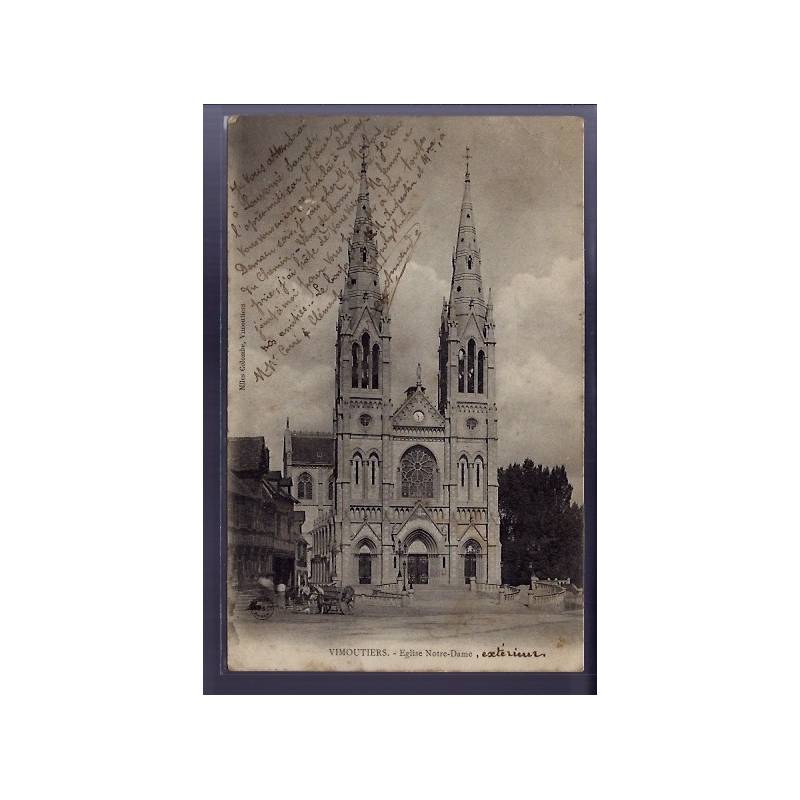 61 - Vimoutiers - Eglise Notre-Dame - Extérieur - Voyagé - Dos non divisé