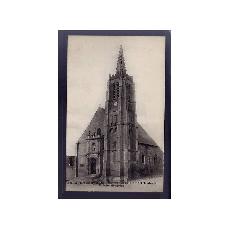 62 - Fauquembergues - église ogivale du XIIIe siècle - flèche dentelée - Voya