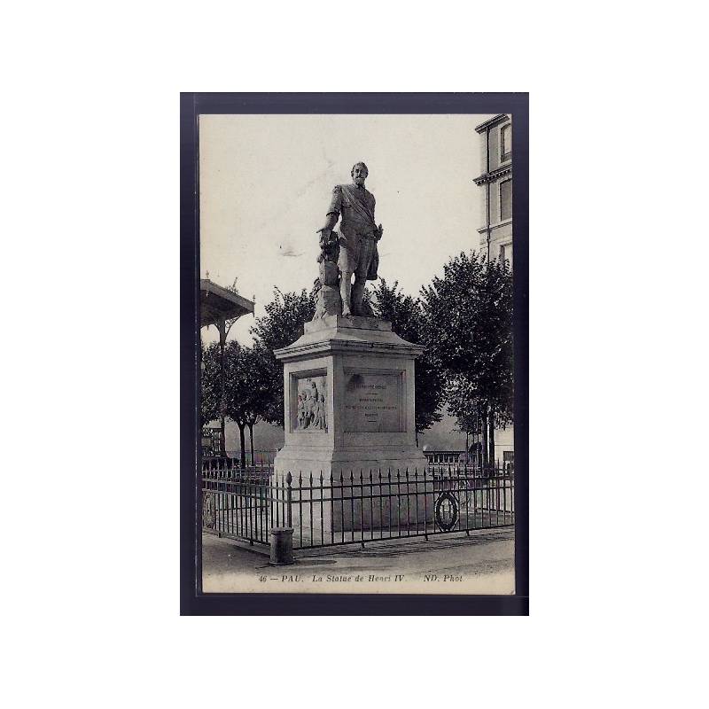 64 - Pau - La statue de Henri IV - Non voyagé - Dos divisé