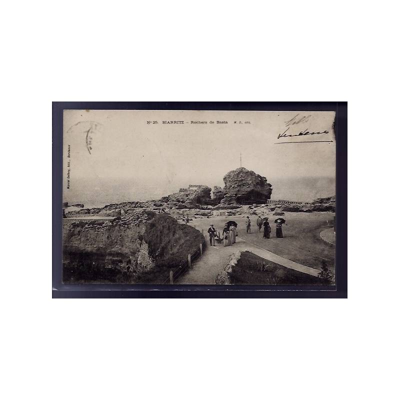 64 - Biarritz - rochers de Basta - Voyagé - Dos non divisé