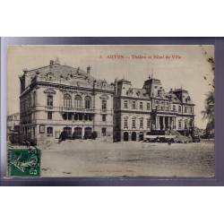 71 - Autun - Théâtre et Hôtel de Ville - Voyagé - Dos divisé