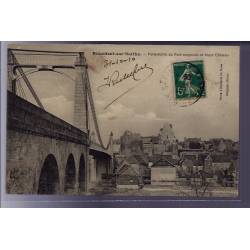 72 - Beaumont-sur-Sarthe - Perspective du Pont suspendu et vieux château - Vo