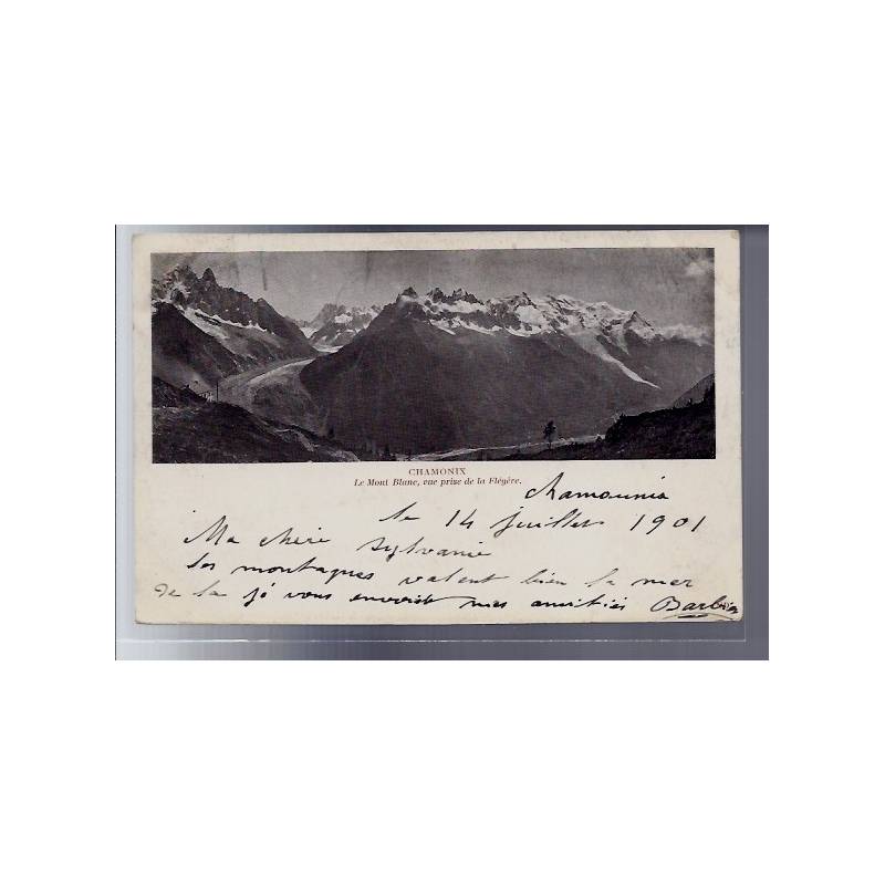 74 - Chamonix - Le Mont Blanc - vue prise de la Flégère - Voyagé - Dos non di