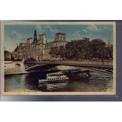 75 - Paris - l' Hôtel de Ville et le Pont d' Arcole - Non voyagé - Dos divisé