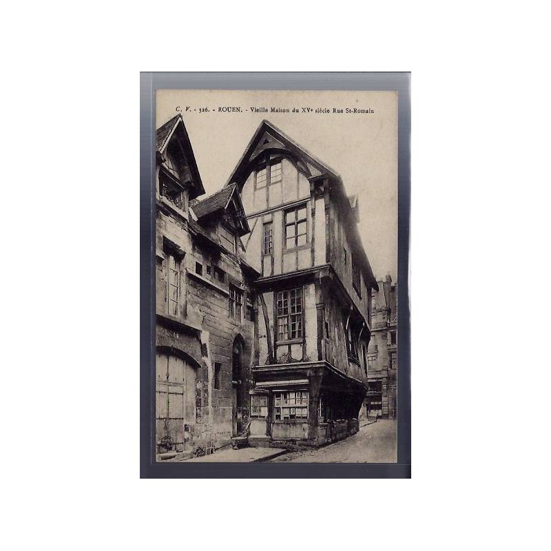76 - Rouen - vieille maison du XVe siècle rue St-Romain - Non voyagé - Dos 