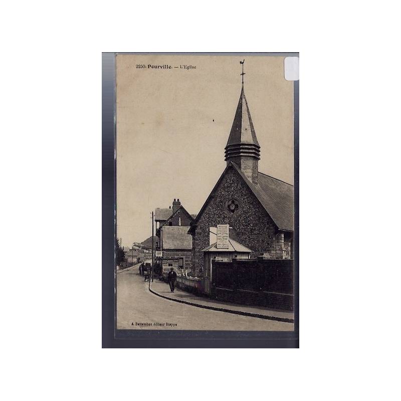 76 - Pourville - L' église - Voyagé - Dos divisé